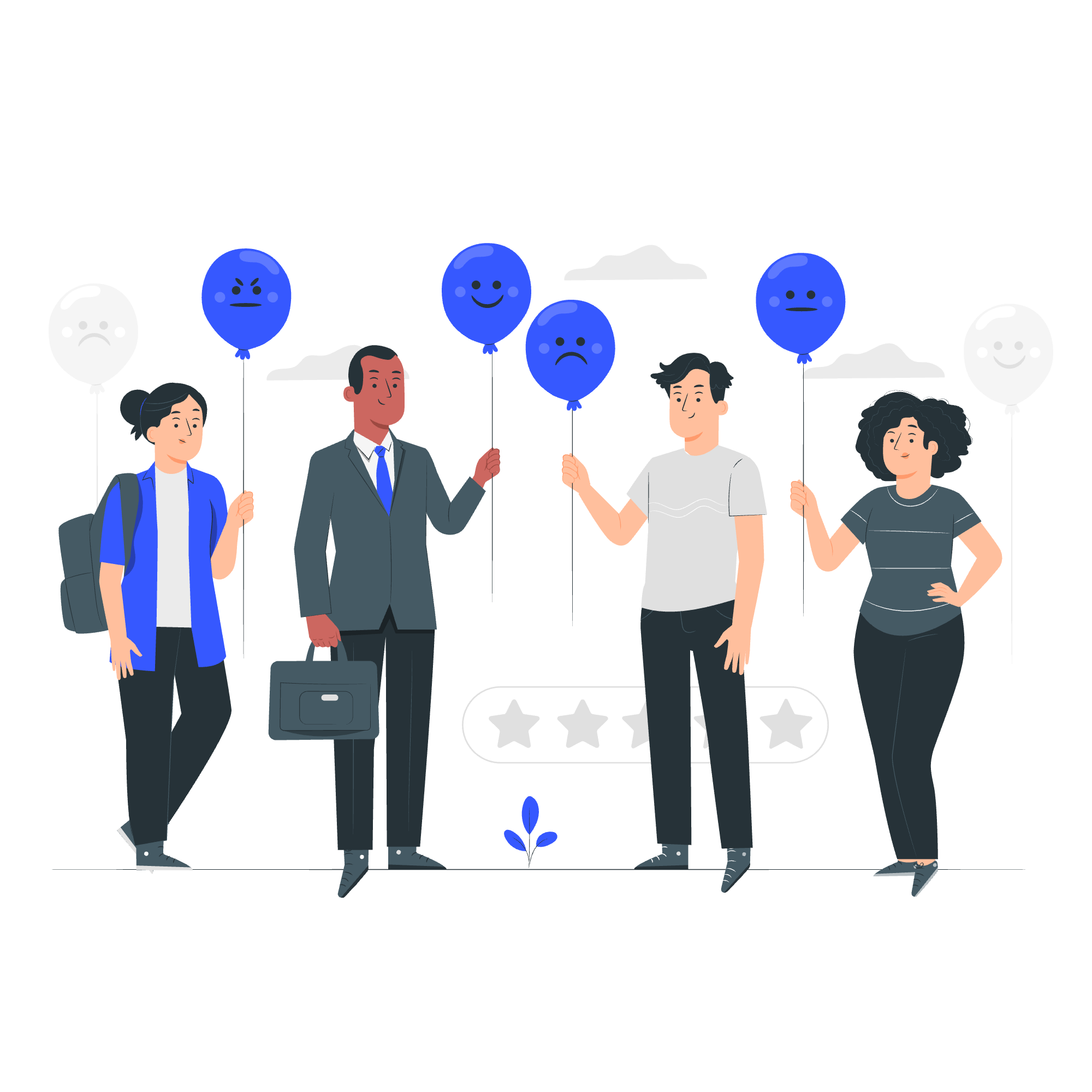 Teacher gathering feedback from students and parents